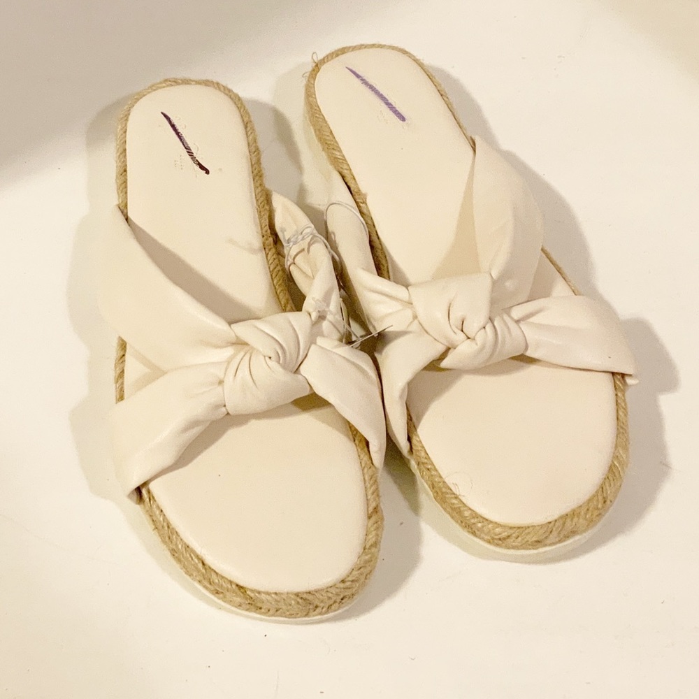 Universal Thread Women’s Dena Knotted Espadrille Sandals Off White Size 10 New